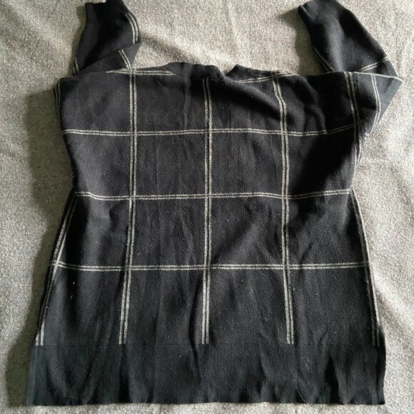 Philosophy Woman Republic Clothing Black Plaid Grid Sweater 3X Preppy Essential - Picture 8 of 9